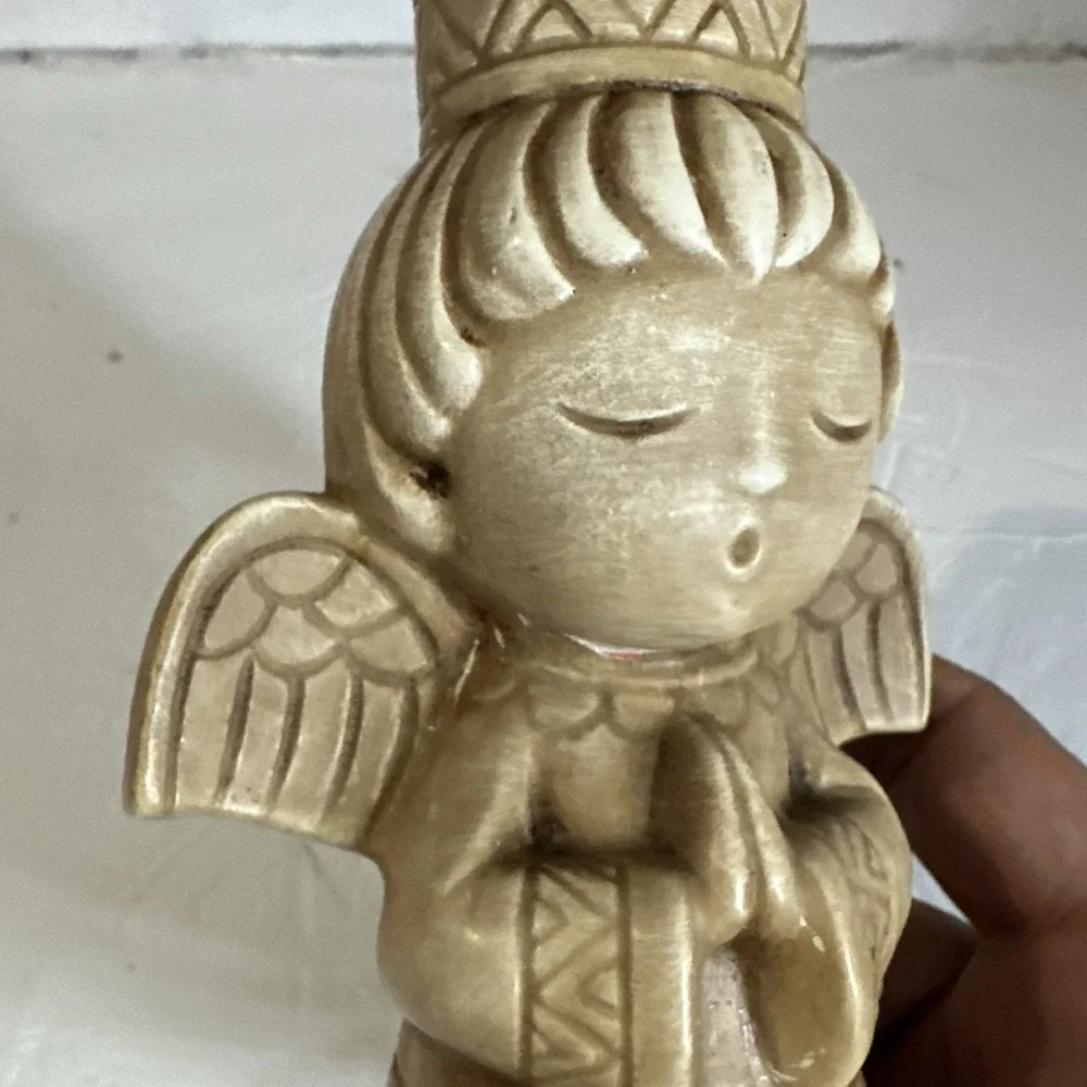 Vintage‎ Christmas Angel Candle Holder Wolin Made in Japan Holiday Gift Resin